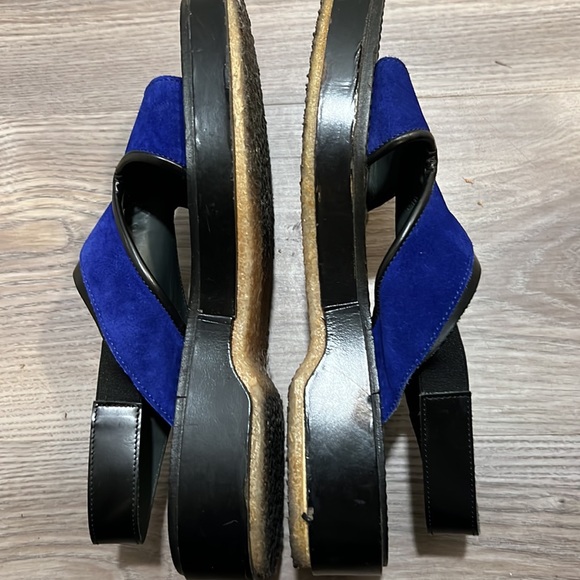 Adiev Paris blue and black sandal with cutouts, open toe and slight platform - Picture 3 of 3